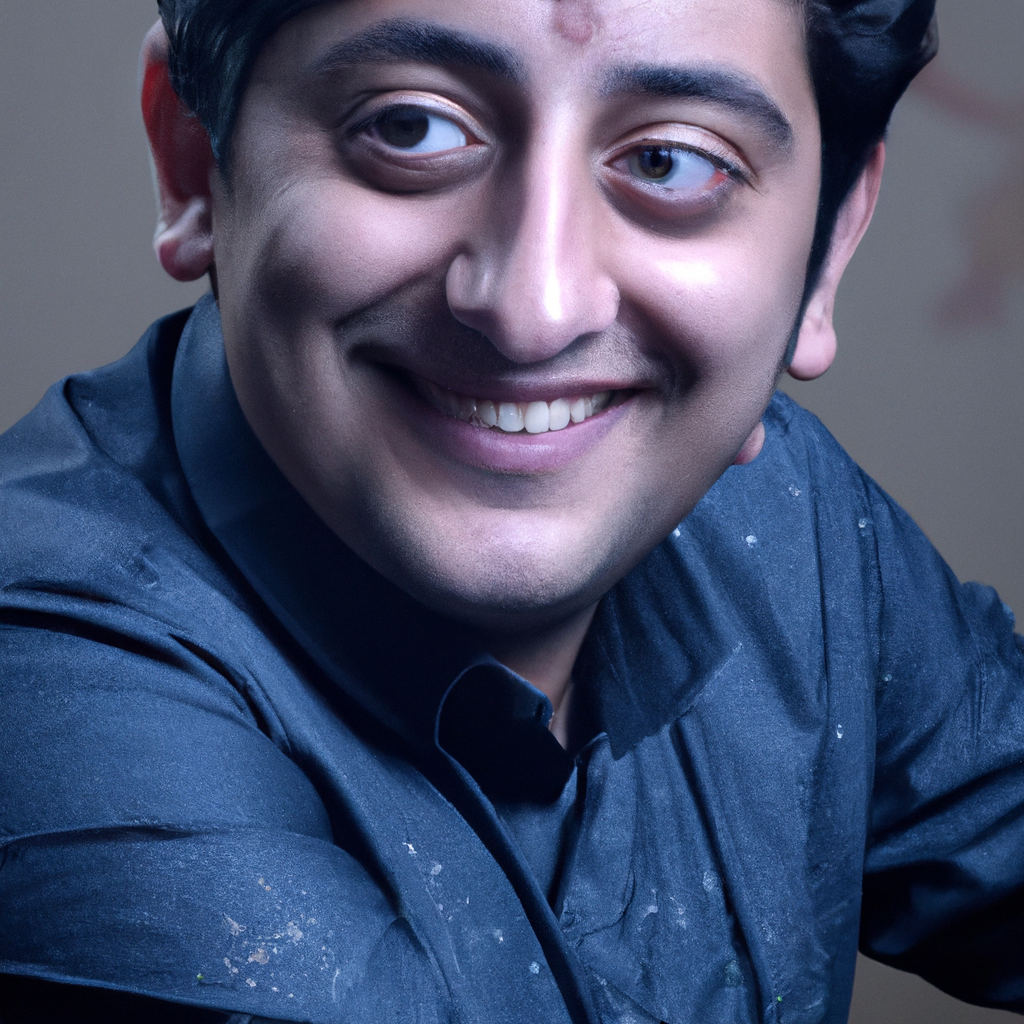 Cliente feliz con retrato profesional